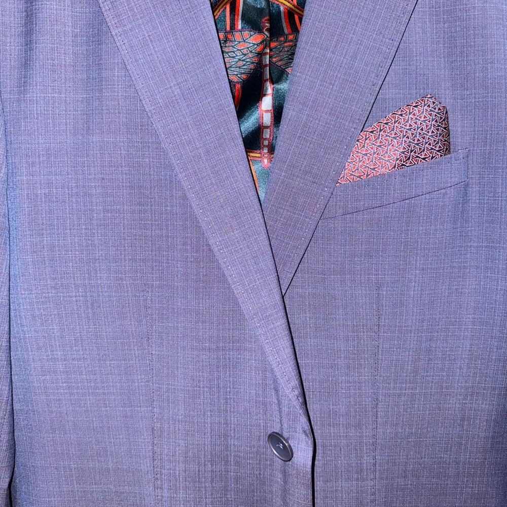 Ted Baker Lilac color wool Suit Stylish Blazer and Trousers Set 40R/32R - Picture 11 of 15